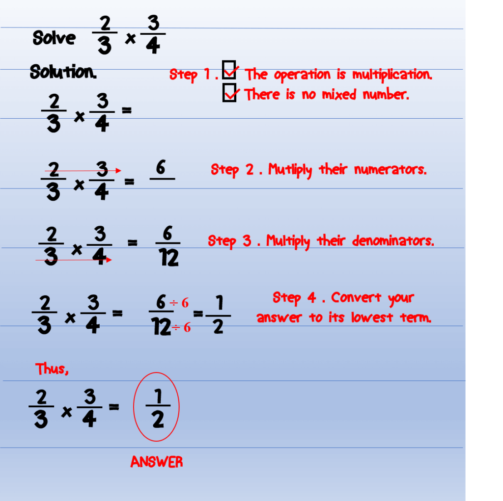 How to Multiply Fractions- Example no.1