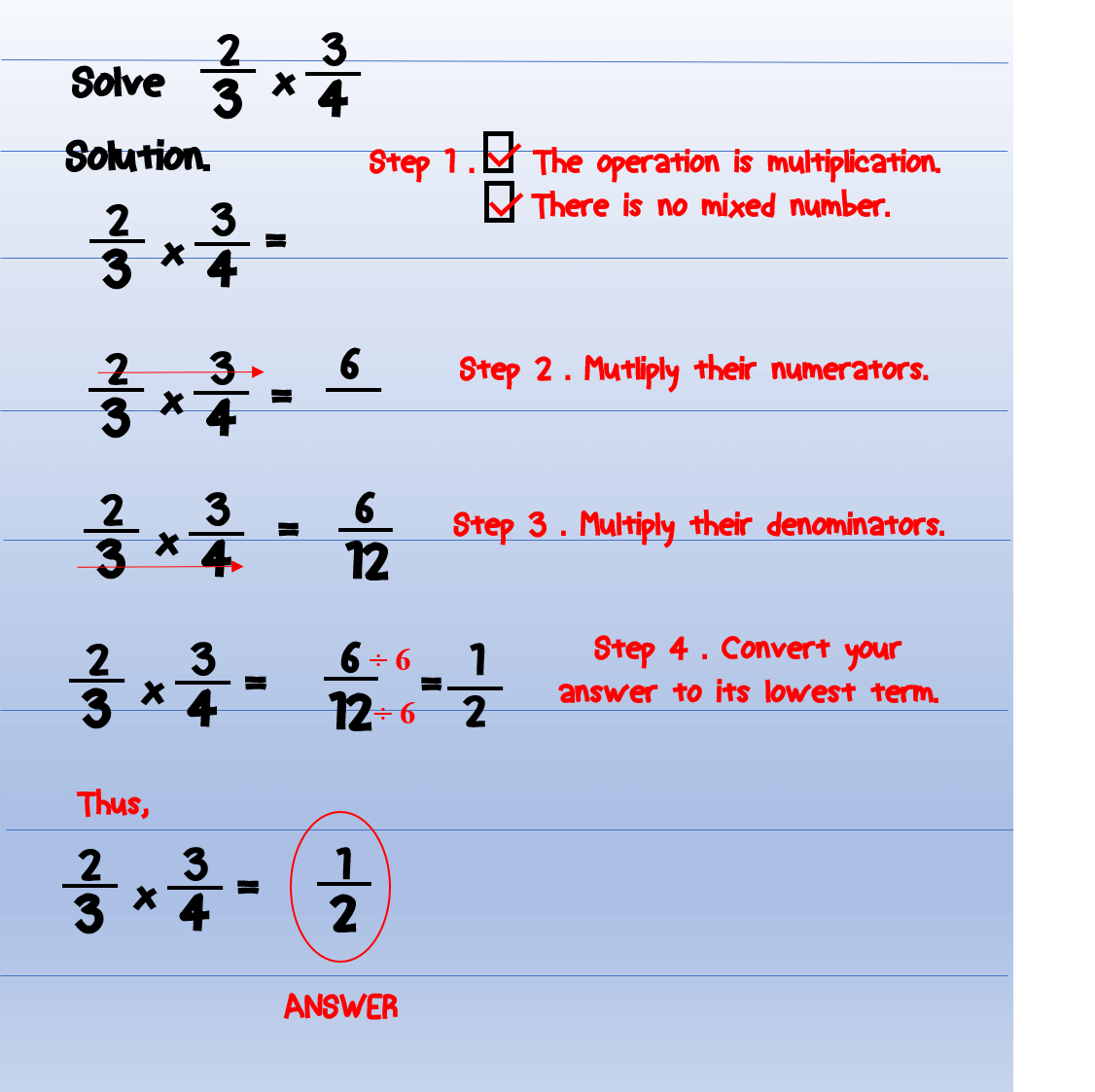 Multiplying Fractions – Examples no.1 | MATH LOVER