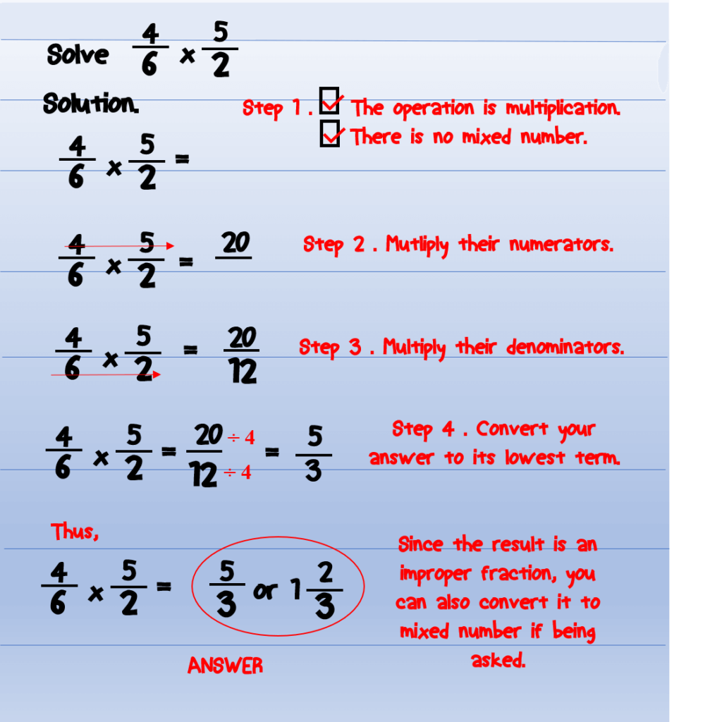 Multiplying Fractions Examples 5th Grade