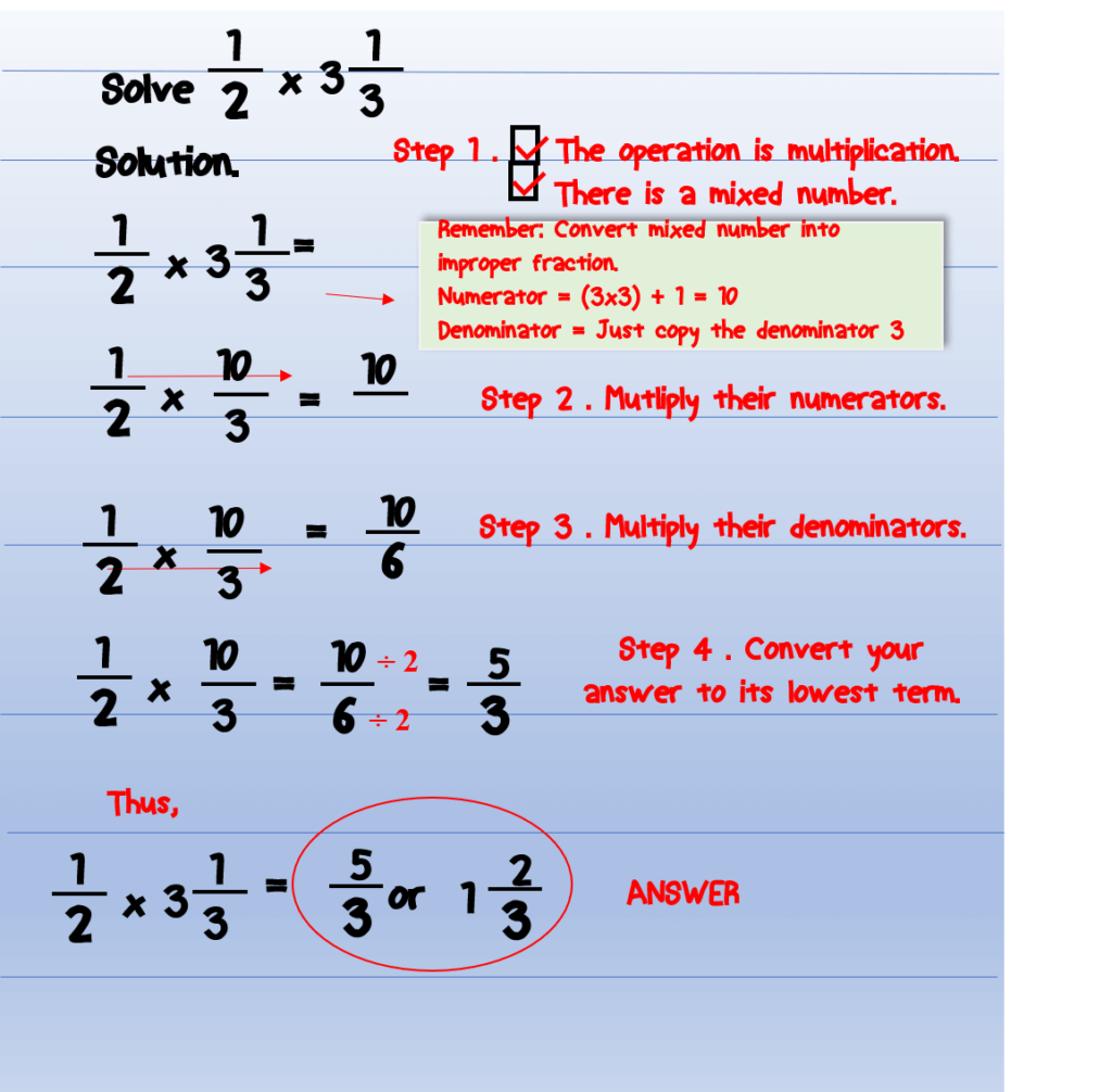 Multiplying Fractions - Examples 6